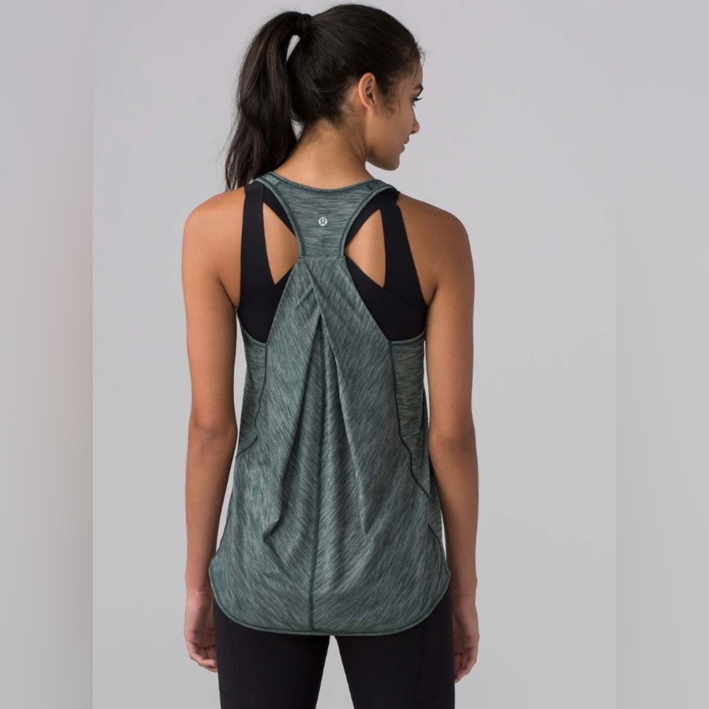 lululemon athletica Gray Green Space-Dye Racerback Tank Top